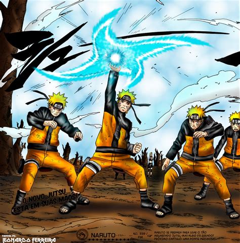 Naruto ejecutando el Rasen Shuriken