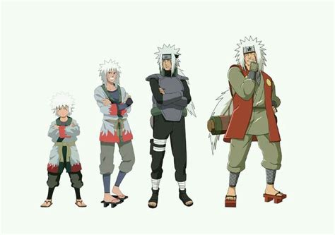 Comparación de Jiraiya joven y adulto.