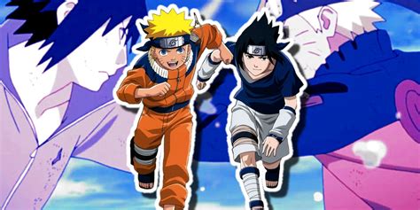 Naruto y Sasuke compitiendo