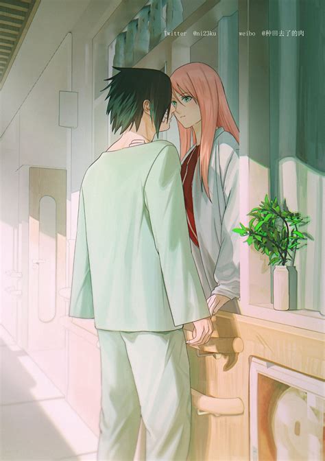 Sakura curando a Kakashi en el hospital