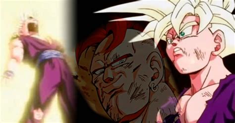 Gohan desatando su poder tras la muerte del Androide 16