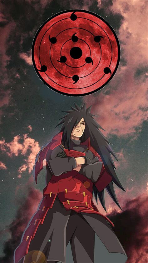Madara Uchiha con su Sharingan y Rinnegan activados