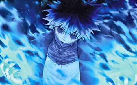 Ilustración de Dabi con su fuego azul