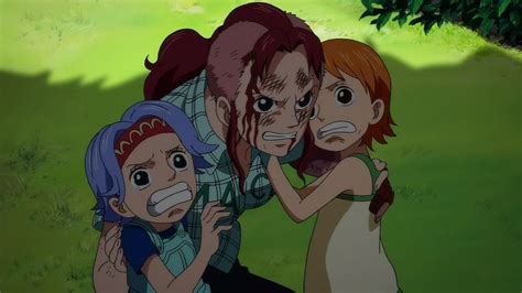 Bell-mère protegiendo a Nami y Nojiko