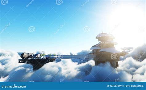 Naves voladoras y nubes isla en Elbaph