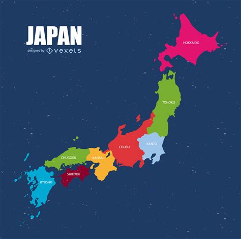 Mapa estilizado de un Japón feudal ficticio