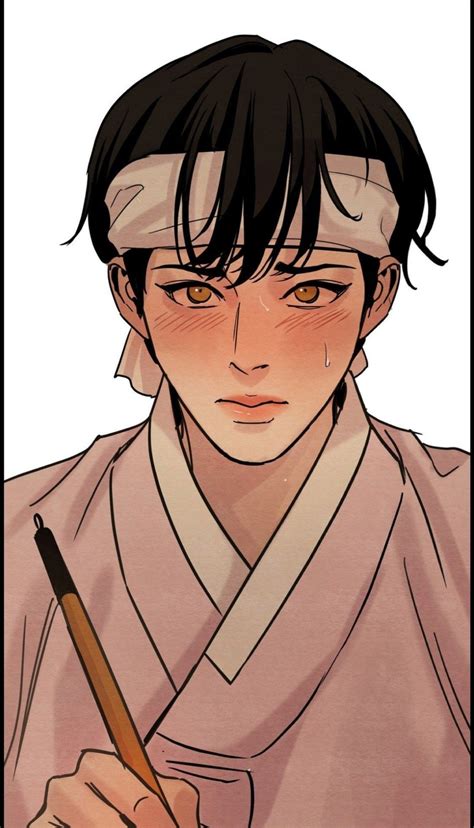 Ilustración de Na-kyum pintando a Seung-ho