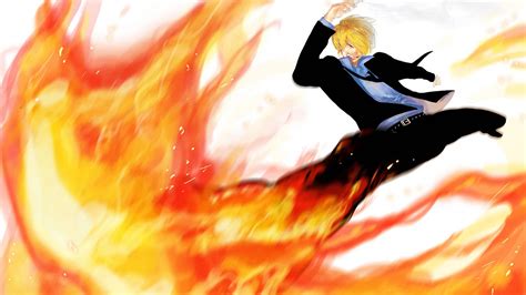 Sanji con llamas en One Piece