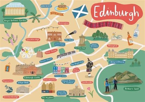 Mapa de Britannia con la ubicación aproximada de Edimburgo