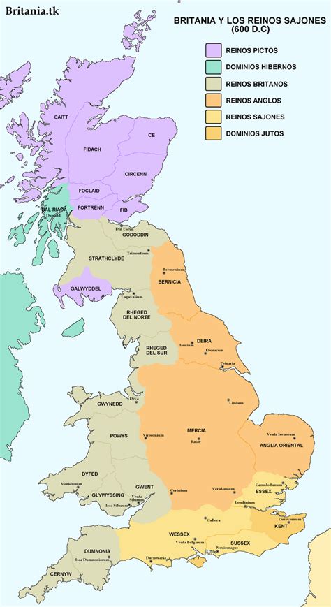Mapa de Britania y ubicaciones clave