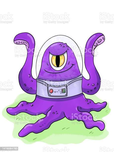 Ilustración de Takopi, el alienígena con forma de pulpo
