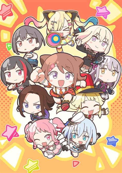 Ilustración grupal de las bandas de BanG Dream!