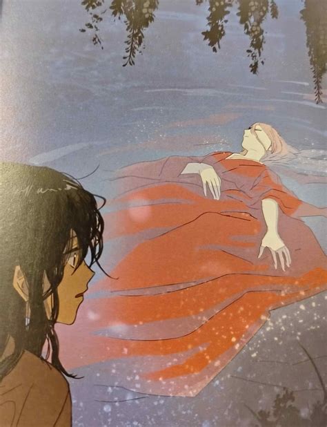 Ilustración de Shim Chong rescatando a una mujer del río