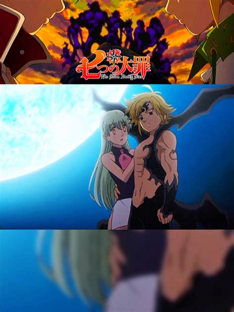 Ilustración de la batalla contra demonios en Nanatsu no Taizai
