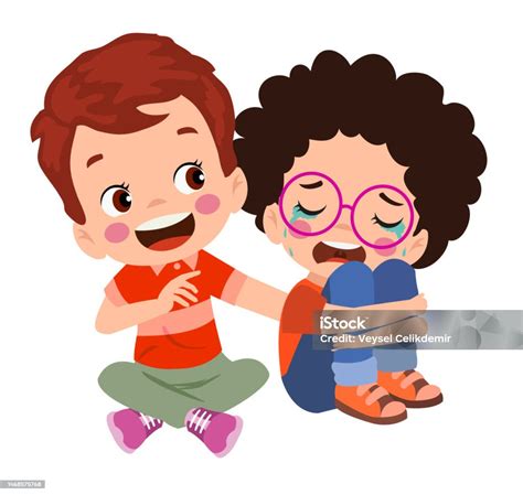 Ilustración de dos amigos, uno consolando al otro.