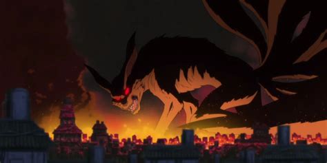 Konoha siendo atacada por Kurama