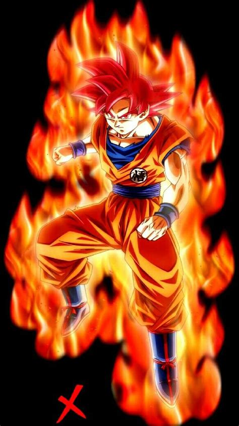 Goku en estado Supersaiyano Dios Rojo