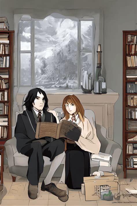 Ilustración de Severus Snape en un ambiente de fanfiction