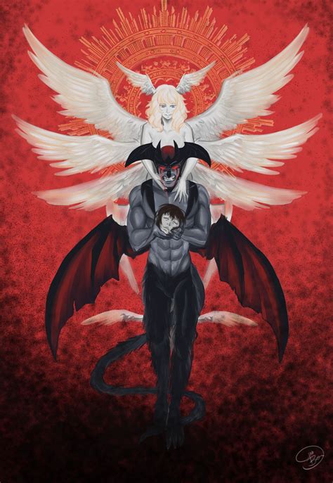 Ilustración de los personajes de Devilman