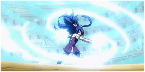 Wendy Marvell utilizando magia del aire