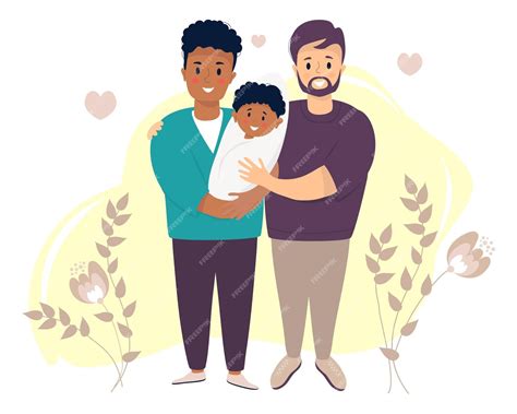 Pareja gay adoptando un bebé