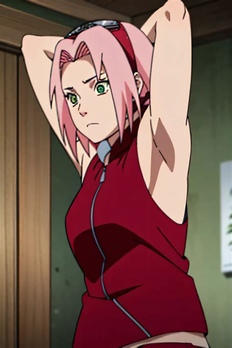 Sakura Haruno con ojos jade y cabello rosa