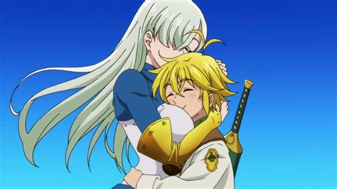 Meliodas y Elizabeth en un abrazo