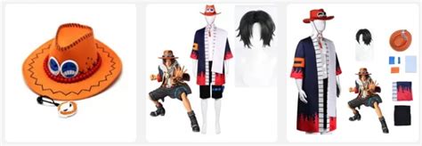 Esquema detallado de un disfraz de Ace de One Piece