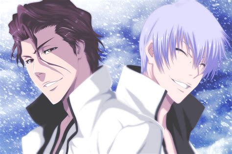Ilustración de Gin Ichimaru de joven junto a Sōsuke Aizen