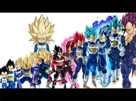 Vegeta en sus diferentes transformaciones