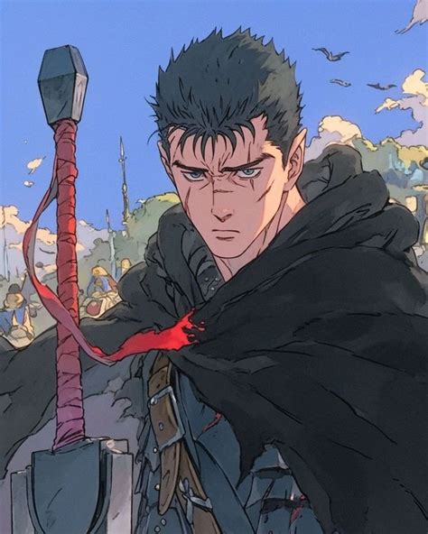 Ilustración de Guts como el Guerrero Negro