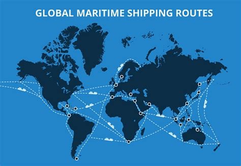 Mapa mundial mostrando rutas de envío internacionales