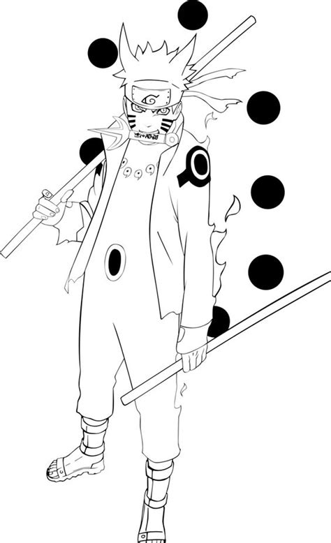 Página para colorear de Naruto en Modo Sabio de los Seis Caminos