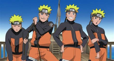 Ilustración de Naruto Uzumaki usando clones de sombra