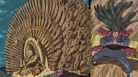 Representación de la estatua de madera del Jutsu Diez Mil Manos de Hashirama Senju