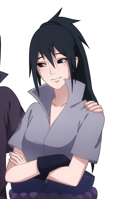 Sasuke (ahora Sasuko) asustada en el espejo