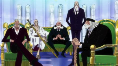 Shanks reunido con los Gorosei en Mary Geoise