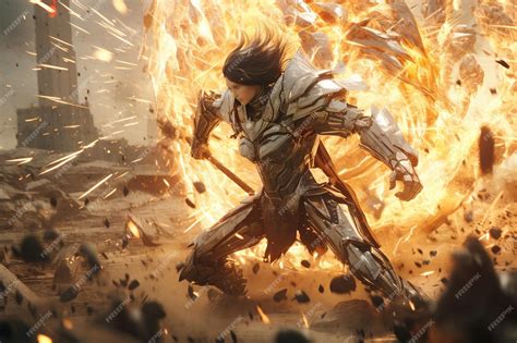 Escena de acción de anime