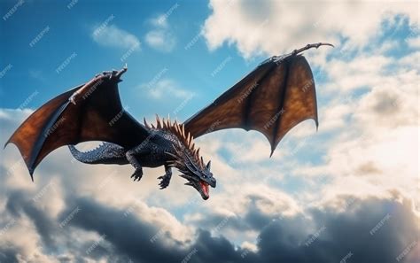 Un wyvern volando en el cielo