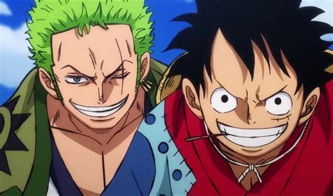 Luffy ordenando a Zoro que salve a Smoker