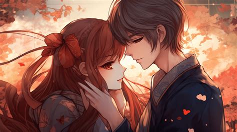 Pareja de anime besándose