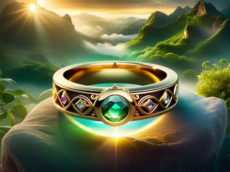 Arte conceptual de un anillo mágico con inscripciones