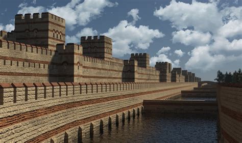 Representación de las murallas de la ciudad y los titanes