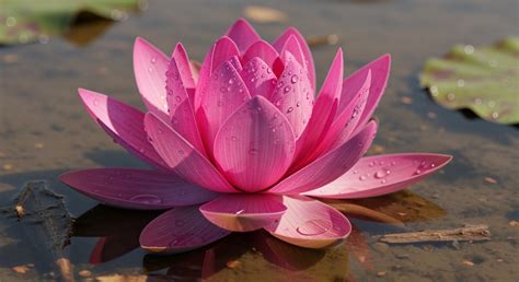 Flor de loto emergiendo del agua