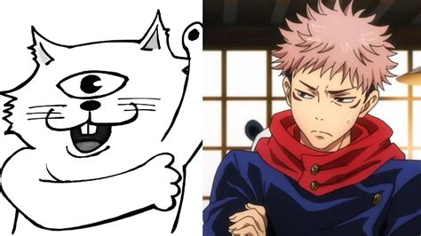 Representación artística de Gege Akutami con su icónico disfraz de gato con un solo ojo.