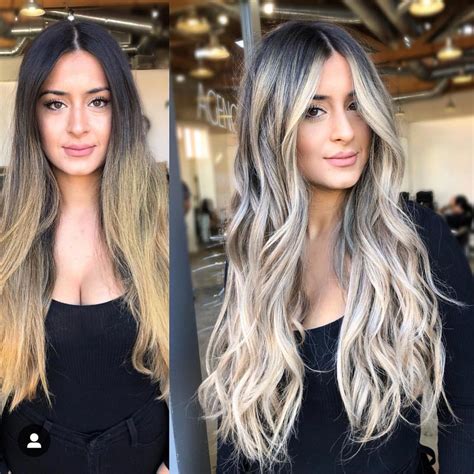 Tendencias de balayage rubio platino