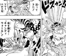Big Mom persiguiendo a Luffy y destruyendo la Isla Nuts