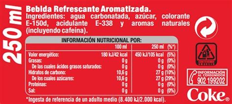Infografía sobre la composición de la Coca-Cola y sus colorantes