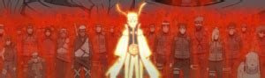 Shinobis de la Alianza con capas de chakra de Kurama