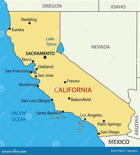Mapa de California y Tailandia